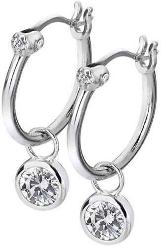 Hot Diamonds Stříbrné kruhové náušnice s diamanty Hoops Topaz DE6278