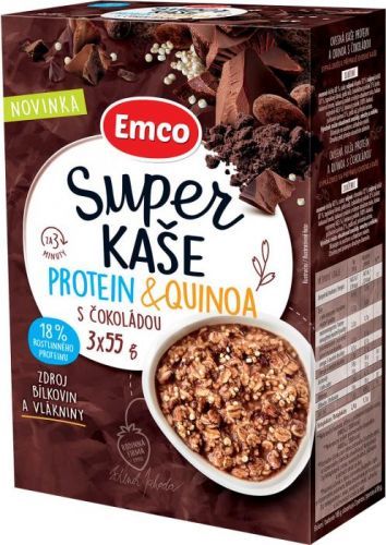 Emco Super kaše Protein a quinoa s čokoládou 3x55 g