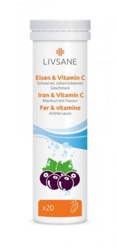 LIVSANE Železo + Vitamin C šumivé tablety 20ks