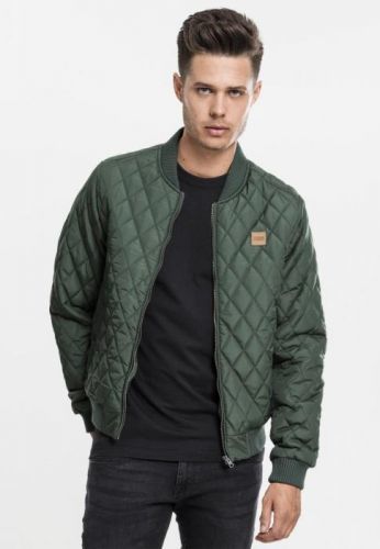 Diamond Quilt Nylon Jacket - olive L