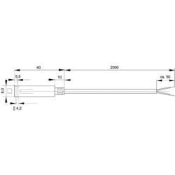 Termočlánek Enda K10-TC-J, -50 až 400 °C, délka kabelu 2 m