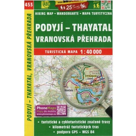 SHOCart 453 Podyjí - Thayatal, Vranovská přehrada 1:40 000 turistická mapa