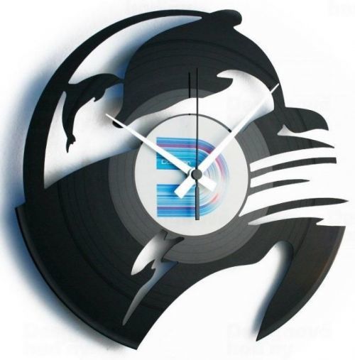 Designové nástěnné hodiny Discoclock 093 Delfíni 30cm 165391