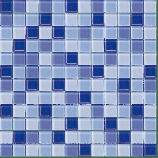 Premium Mosaic Mozaika Mix modrá 2,5x2,5 cm 30,5x30,5 cm MOS25MIX5