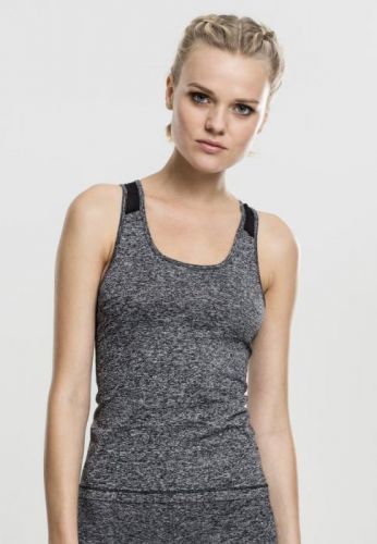 Ladies Active Melange Trainings Top - charcoal/white/black L