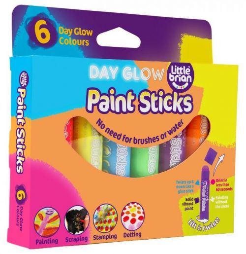 Little Brian Paint Sticks zářivé barvy, 6-pack