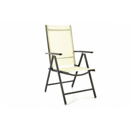 Zahradní polohovatelná židle - krémová OEM D40784