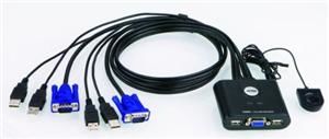 Aten 2-port KVM USB mini, 1m kabely, DO