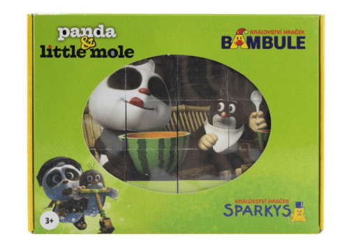 Bez určení výrobce | Dřevěné kostky Krtek a Panda 12 ks