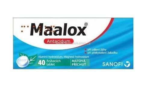 MAALOX 400MG/400MG žvýkací tableta 40