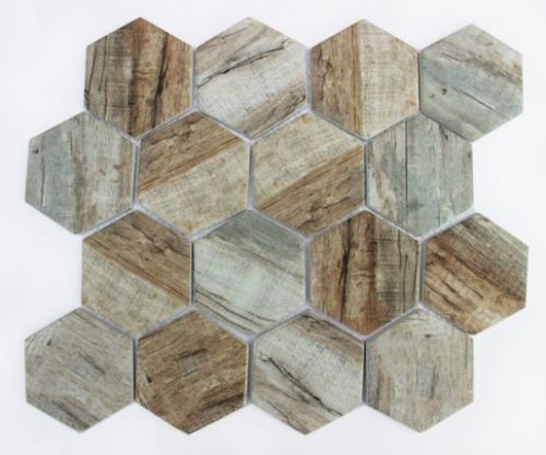 Mozaika sklo hexagon brown26x30 (7,3x8,4 MOSV84HBR