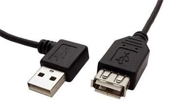 USB 2.0 kabel prodlužovací A-AF 30 cm lomený vpravo