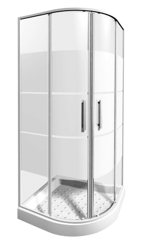 JIKA LYRA PLUS 2.5338.2.000.665.1 Sprchový kout R55, čtvrtkruh 90, stripy