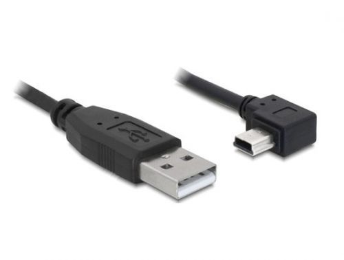 Delock kabel USB 2.0-A (M) > USB mini-B 5pin (M), úhlový 0.5 m