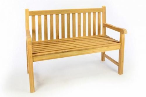 Divero Zahradní dřevěná lavice - neošetřené týkové dřevo - 120 cm