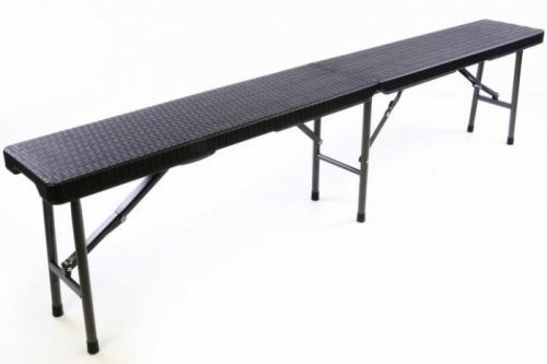 Garthen Skládací zahradní lavice v ratanovém designu - 180 x 25 cm