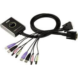 ATEN přepínač KVM 2-port DVI KVMP USB2.0, mini, audio, 1.2m kabely