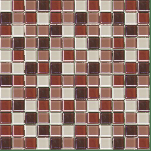 Premium Mosaic skleněná mozaika mix hnědá 30,5x30,5 cm MOS25MIX6