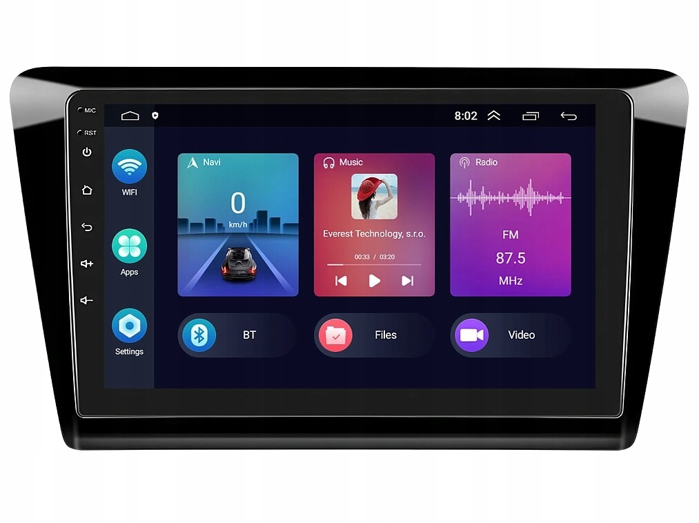 Podofo 2DIN autorádio PEV23 Android, Škoda Rapid