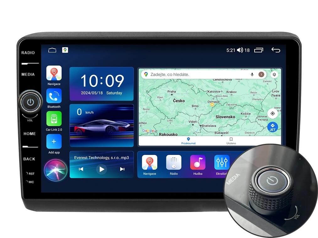 Everest 2DIN autorádio EVE53 Android, Fiat Peugeot Citroen