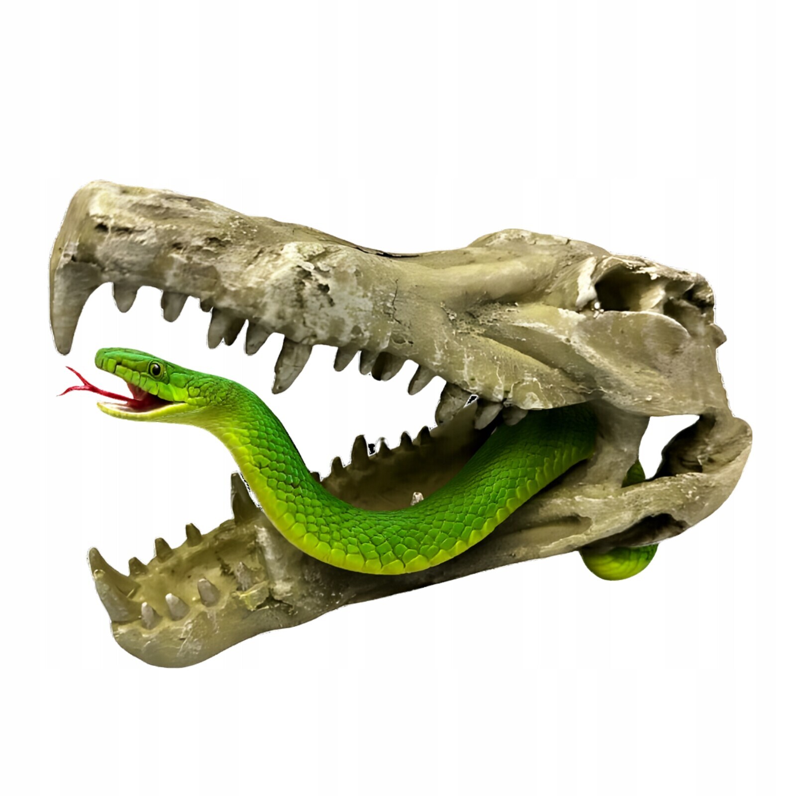 Lebka Krokodýlí dekorace do akvária Úkryt Terárium pro obojživelníky plazy