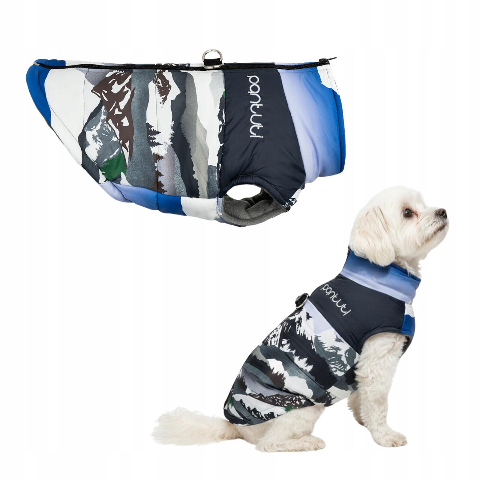 Bunda pro psa se zapínáním na zádech s motivem hor Alpi 3XL