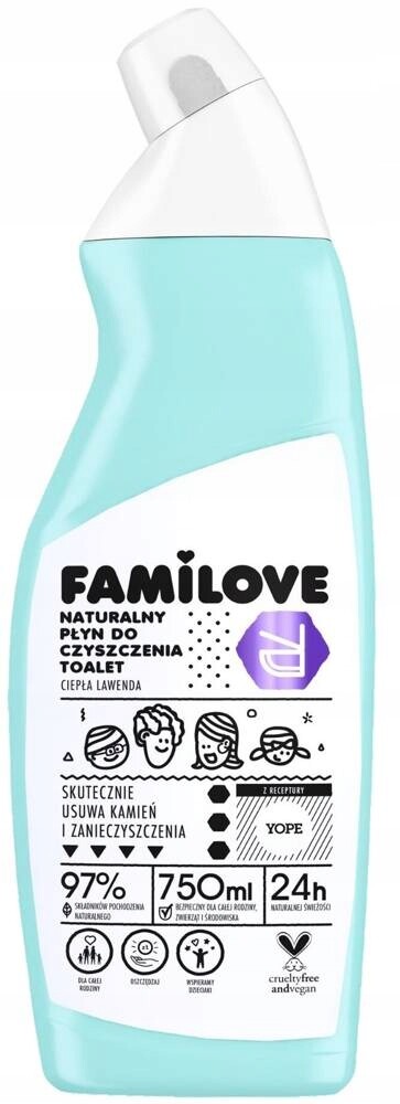 3X Tekutý čistič toalet Teplá levandule 750 ml