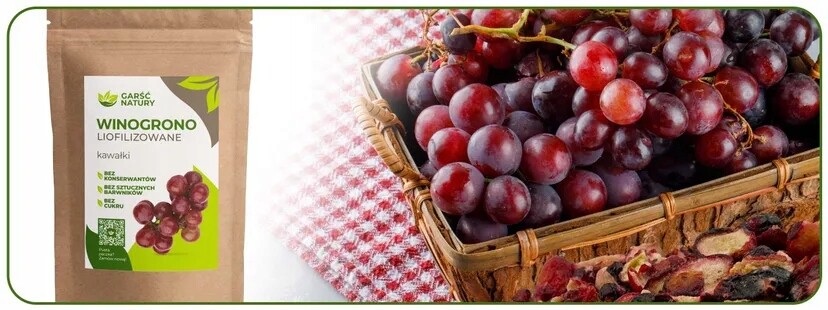 6x Červené hroznové lyofilizované plátky plátky Hroznové Víno lyofilizované ovoce