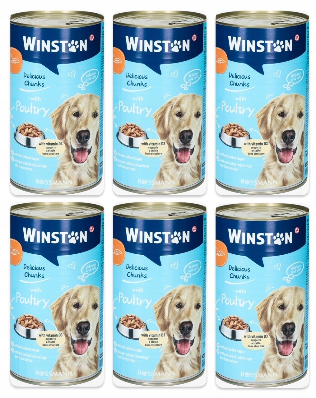 Winston Velká plechovka Šťavnaté Kousky Drůbež 1240 g