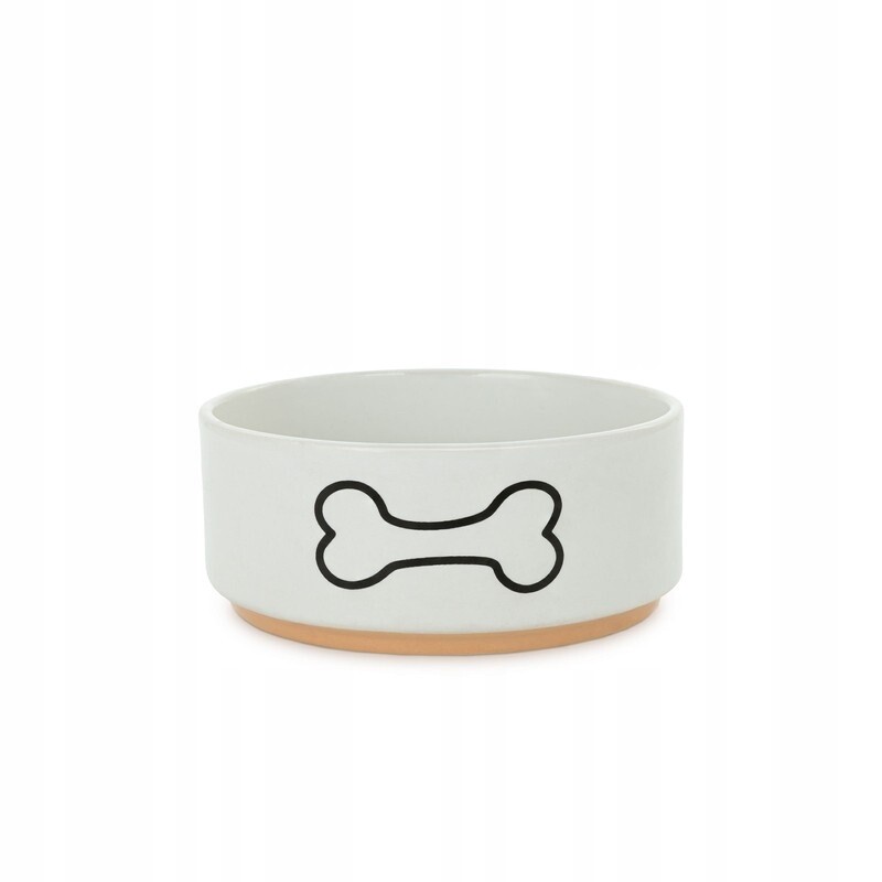 Barry King Miska bílá s keramickým potiskem kosti na podstavci 15 cm 2ks