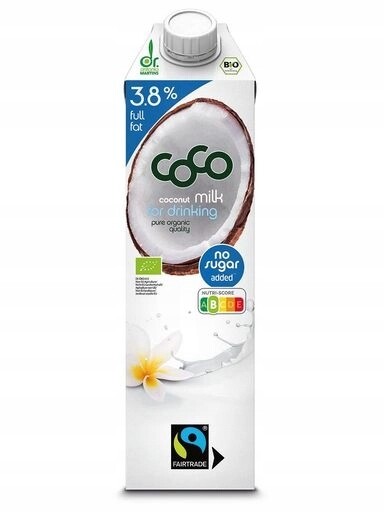 4x Coconut Milk-kokosový Nápoj Na Pití 3,8 % Tuku 1L -coco Dr.martins.