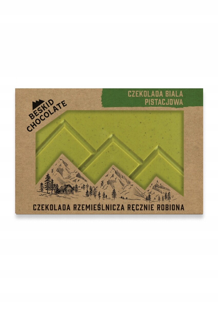 2x Čokoláda Bílá Pistáciová 70g. Beskid Chocolate