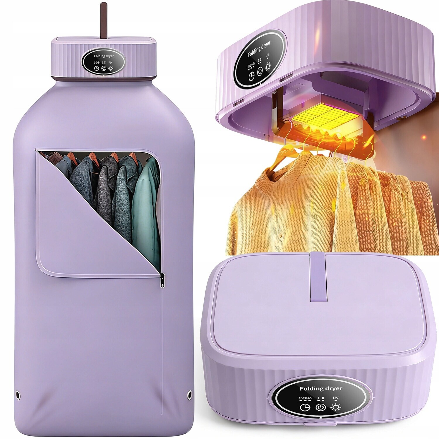 Elektrická Sušák Na Prádlo Skládací Sušák Přenosná 2 Rychlosti 600 W