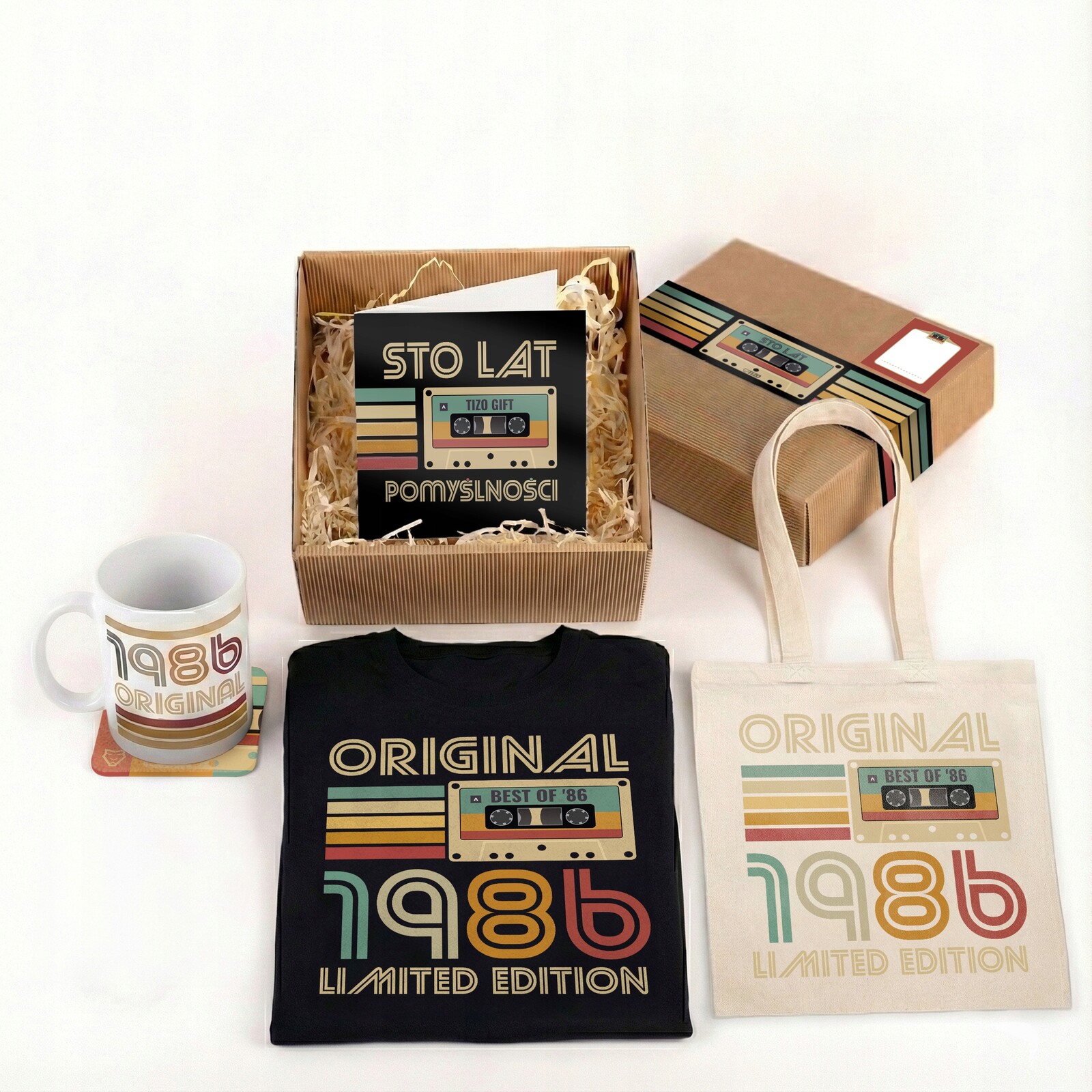 kazeta dárková krabička hrnek tričko taška stojánek kartička dárek