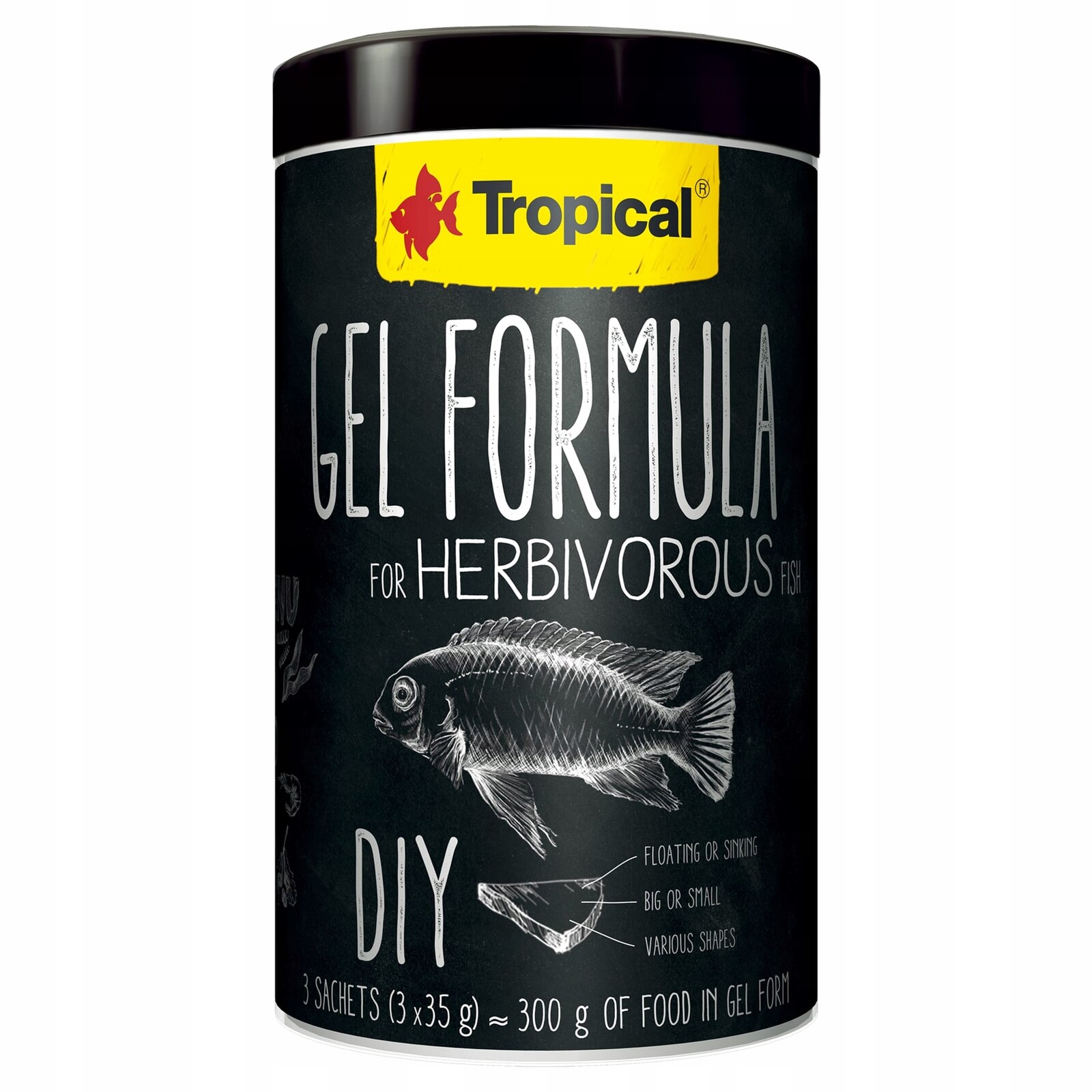 2x Tropical Gel Formula Diy krmivo pro býložravé ryby 1000 ml