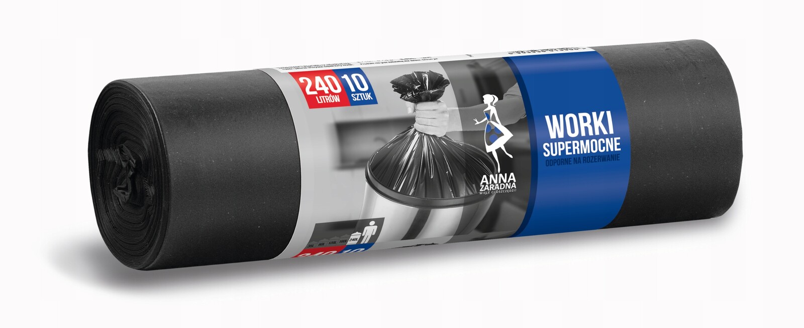 3X Anna Zaradna Pytle na odpadky Supermocné 240L 10 ks