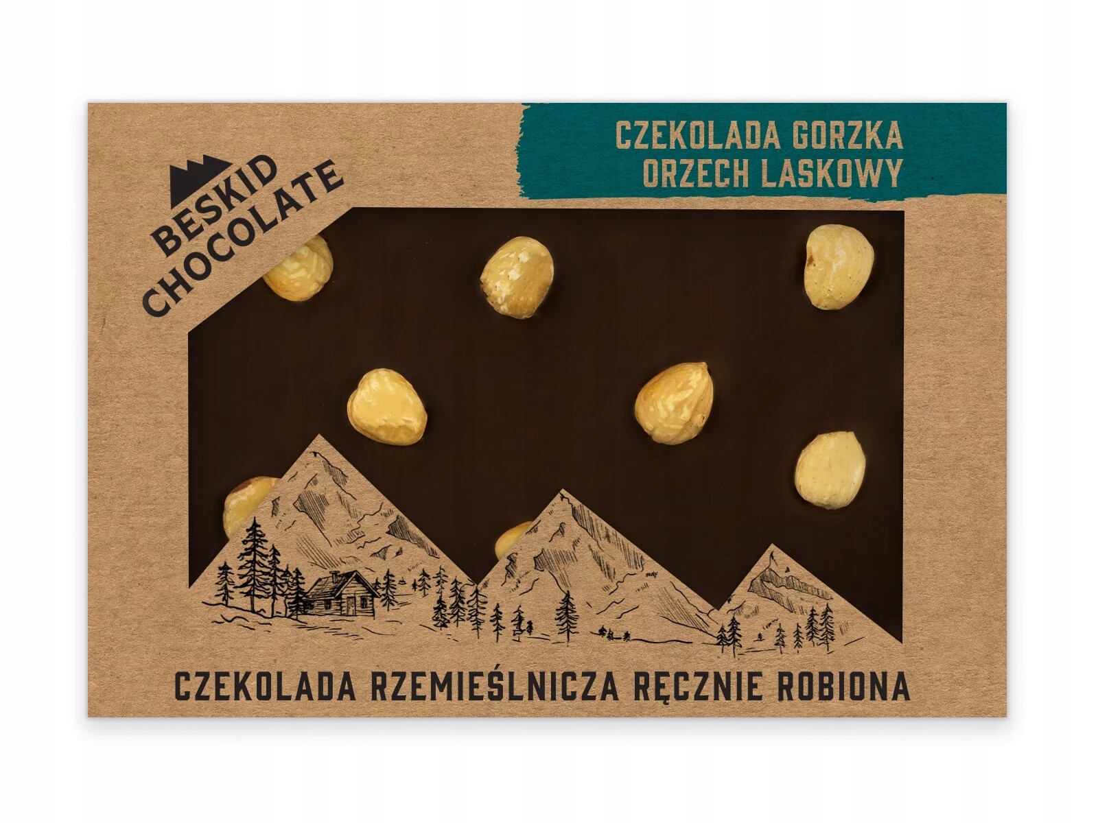 2x Hořká Čokoláda Ořechový MIX Beskid Chocolate 80 g