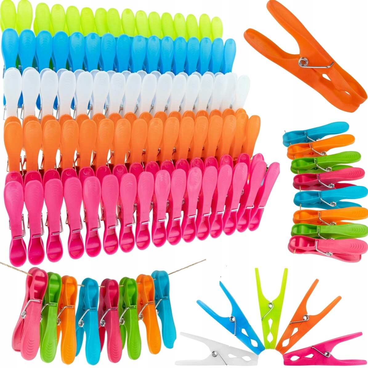 160 x Silné Sponky Na Praní prádla, kolíčky 160 ks