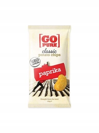 4x Go Pure Chipsy s paprikovou příchutí, bez cukru, bezlepkové Bio 125 g