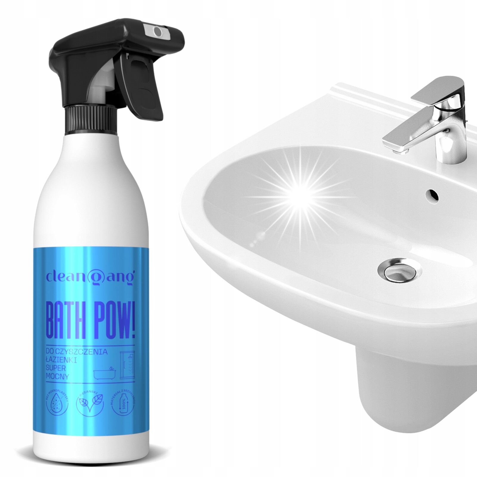 3X CleanGang Tekutý přípravek na odstraňování vodního kamene z koupelny Wc Odvápňovač 0,5 l