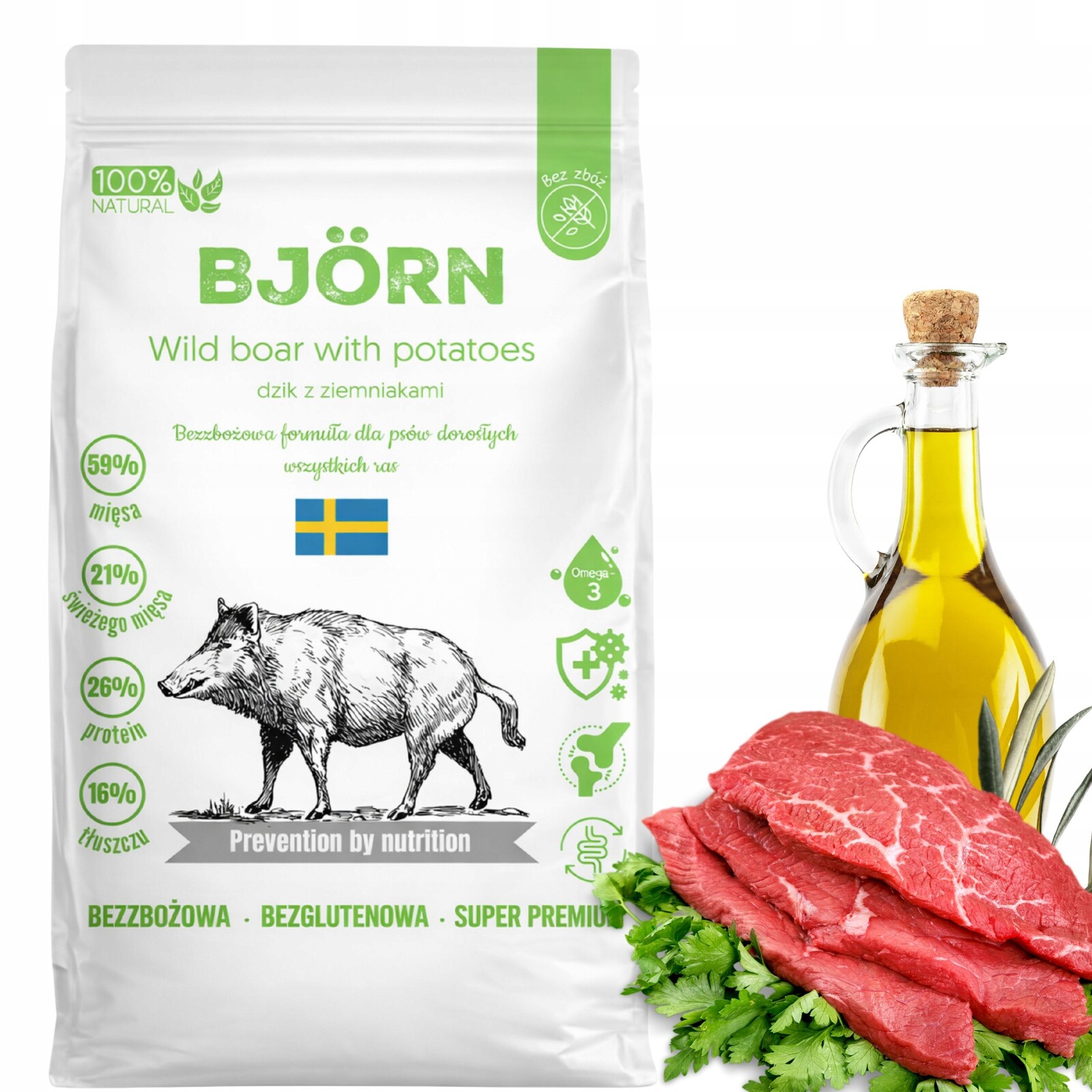 Suché Krmivo Pro Psy Bjorn Premium Adult Bez Obilovin 59% Maso Se Zvěřinou 5K