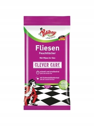 3x Poliboy, Vlhčené ubrousky na dlaždice a kamenné podlahy, 15 kusů