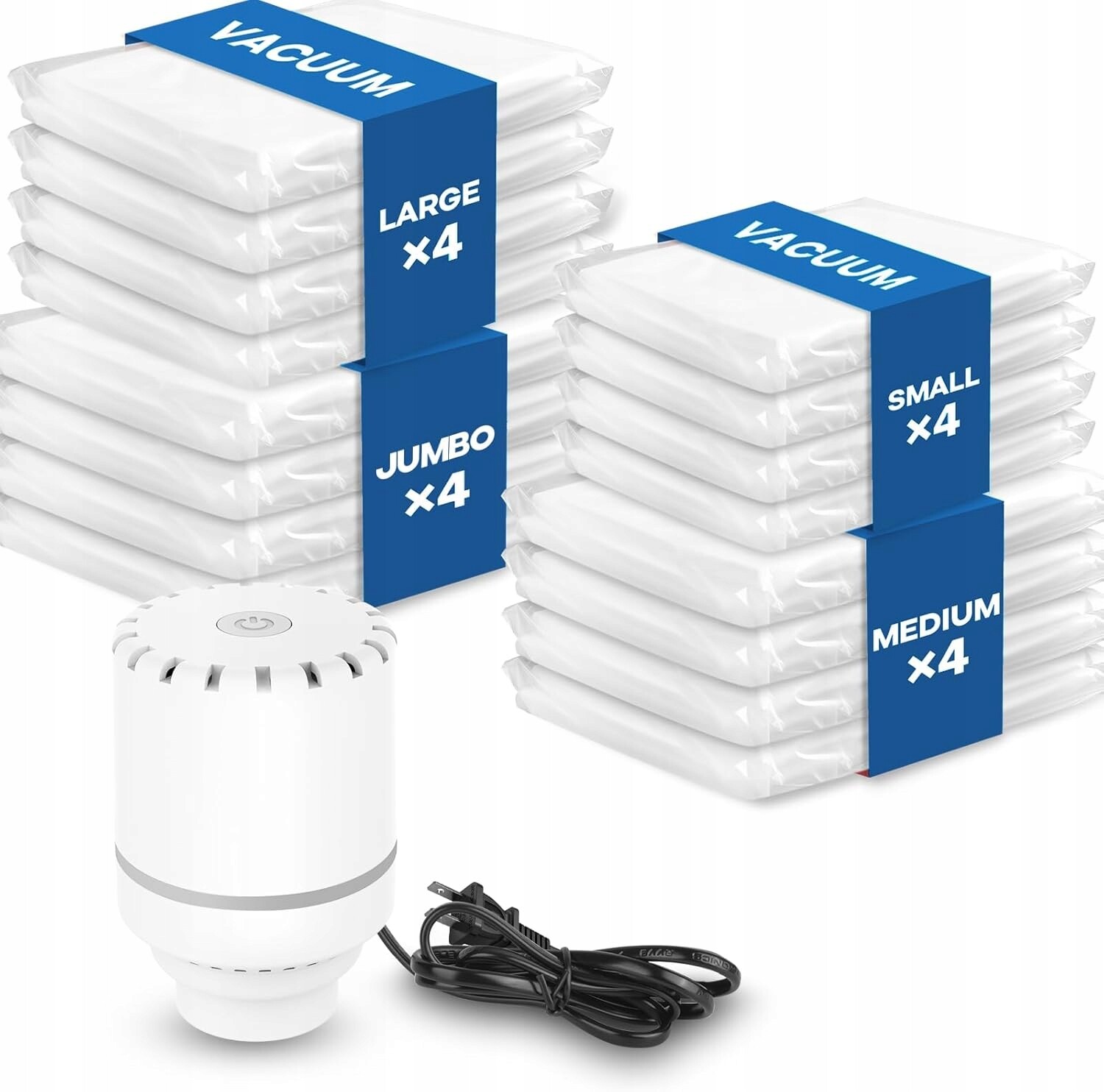 16 x Vakuové sáčky s elektrickou pumpičkou na oblečení a ložní prádlo na cesty