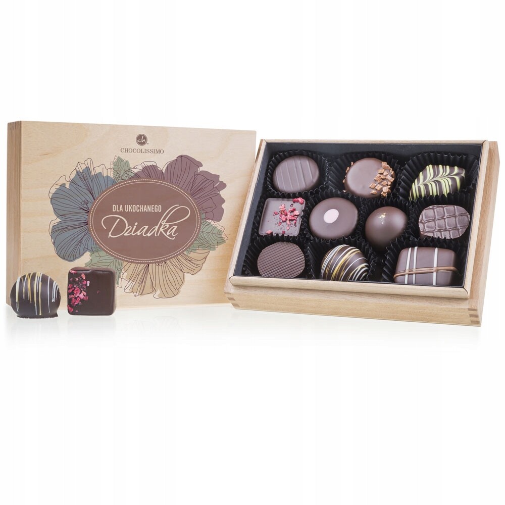 Dezertní pralinky pro dědečka v krabičce s květinovým motivem Bonboniéra