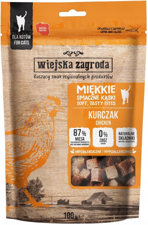5 x Wiejska Zagroda – pamlsky pro dospělé kočky, kuřecí maso 100 g