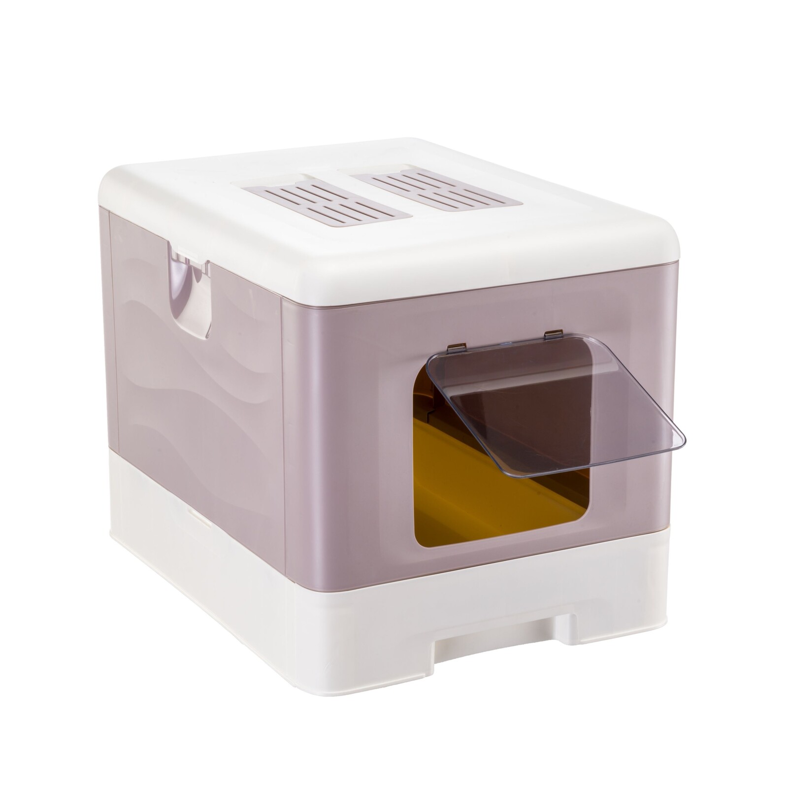 Toaleta pro kočky skládací Ferplast Sahara Grey Pink s lopatkou