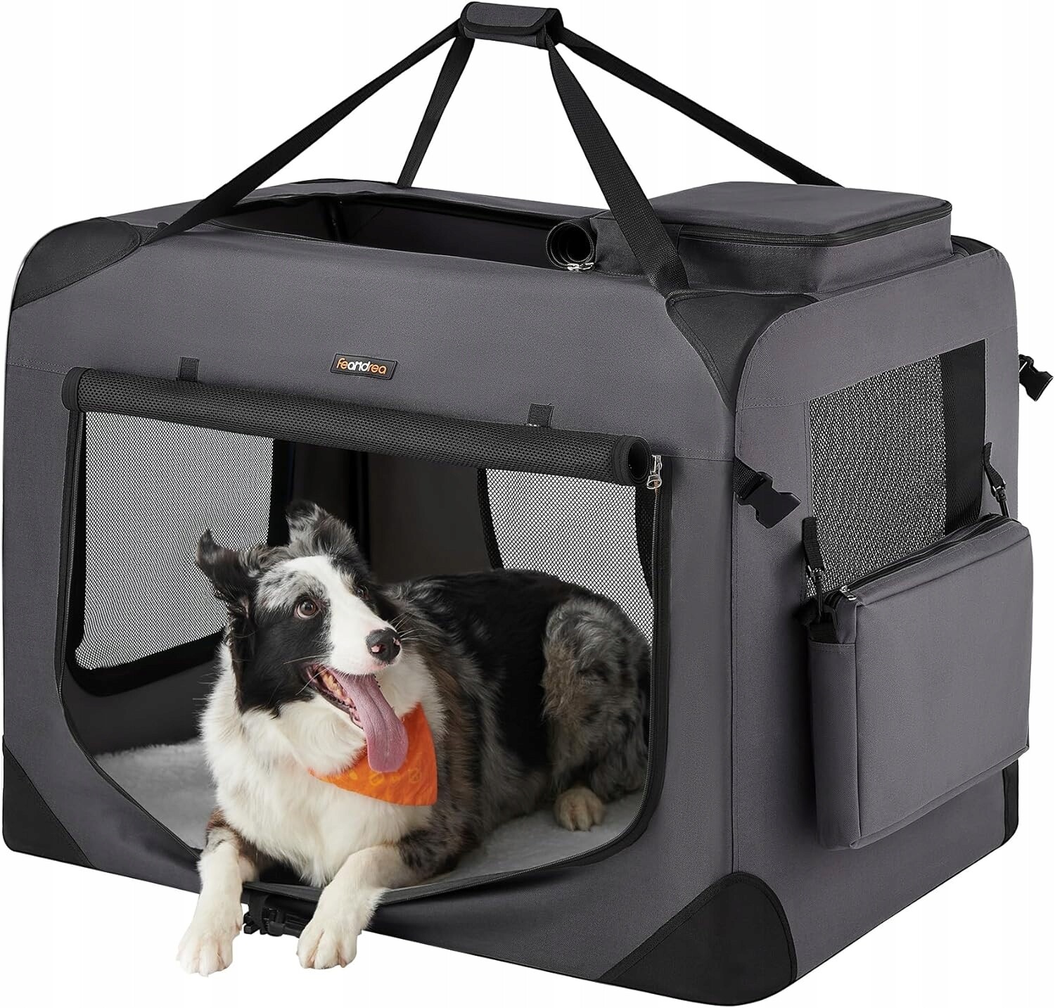 Přepravka pro psa Feandrea šedá XL 63 cm x 63 cm 91 cm