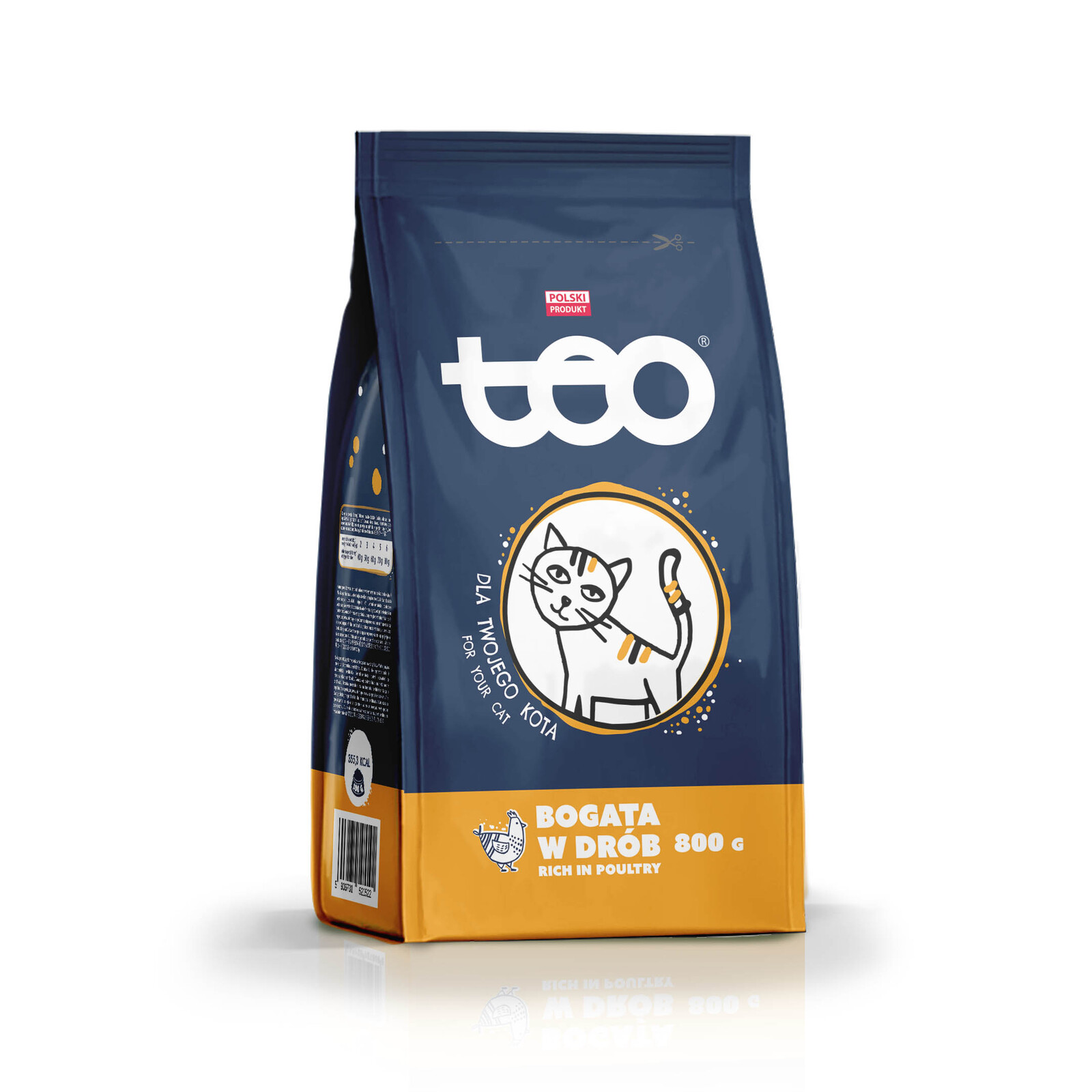 5x Teo Krmivo suché pro kočky bohaté na drůbež 800 g