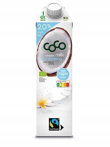 4x Coconut Milk Uszczu Bez Přidaných Cukrů Fair Trade Bio 1L-COCO Dr.martins