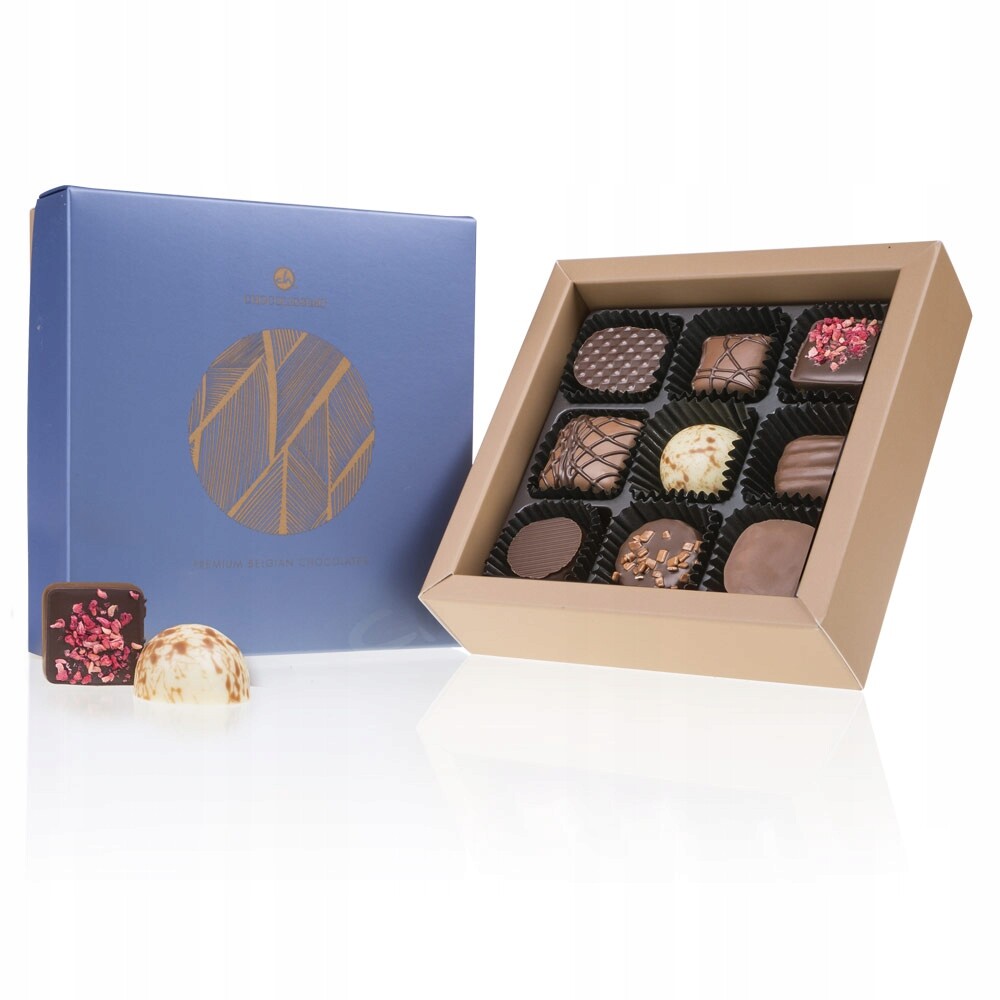 Bonboniéra sada 9 ručně vyrobených pralinek z Belgické Čokolády